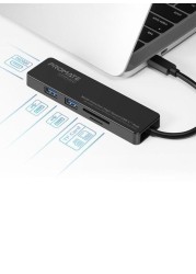 Promate - LinkHub-C USB Hub Black