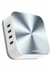 LDNIO 8-USB Port Desktop Charger White/Silver