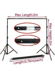 Coopic 2X3m Background Stand With 1.5X3m Black Non Woven Background Backdrop Lighting Photography Kit