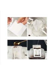 50-Piece Portable Hanging Coffee Filter Paper Bag White