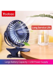 Generic-Yoobao Y-F04 USB Fan Rechargeable Handheld Mini Fan Clip Desktop 4-level Small Fans Electrical Fan Blue 6400mAh