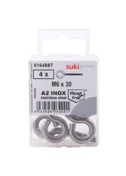 Suki Stainless Steel Eye Bolt (30 mm, Pack of 4)