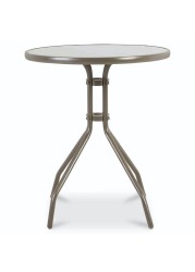 Bari Steel Table W/Glass Top GoodHome (598 x 700 mm)