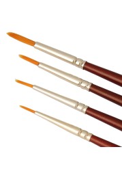 Sapri Series 66 Synthetic Gold Round Paint Brush Set (4 Pc.)