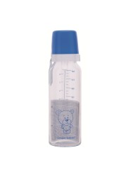 Canpol Babies Teddy Friend Baby Glass Feeding Bottle Blue 240 mL