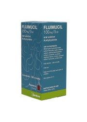 Fluimucil 100 mg/5 ml Oral Solution Raspberry Flavor 200 mL