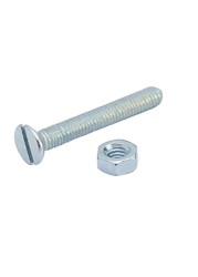 Suki Zinc-Plated Slotted Flat-Head Countersunk Machine Screws (M4 x 30 mm, Pack of 10)