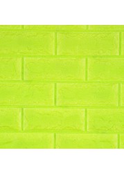 Polycell Foam Brick Wall Wallcovering (75 x 66 cm, Lime Green)