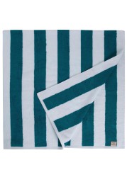 Truebell Striped Cotton Bath Towel (69 x 140 cm, Turquoise)