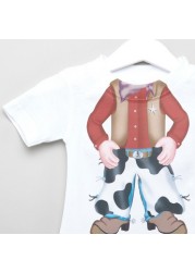 Just Add A Kid Cowboy Print T-shirt with Short Sleeves