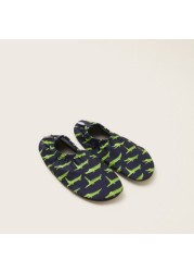 Alligator Printed Slip-On Footies