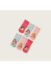 Disney Princess Print Ankle Length Socks - Set of 3