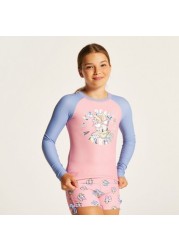 Disney Daffy Duck Print Rash Guard and Swim Shorts Set