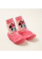 Disney Minnie Mouse Print Sneaker Booties