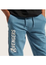 Avengers Print Jog Pants with Pockets and Drawstring