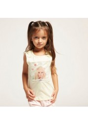 Barbie Graphic Print Sleeveless T-shirt