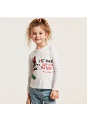 Disney Minnie Mouse UAE National Day Print T-shirt with Long Sleeves