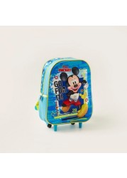 Disney Mickey Mouse Print 3-Piece Trolley Backpack Set - 12 Inches