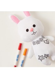 Juniors Washable Rabbit Shaped Puppet with Colouring Markers