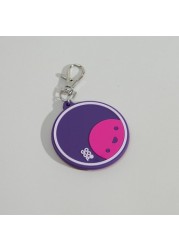 Applique Detail Metallic Keyring with Round Mirror