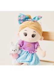 Juniors Purple and Blue Dress Doll with Rabbit - 60 cms