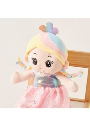 Juniors Pink Dress Doll with Rainbow Hair - 60 cms