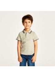 Juniors Textured Polo T-shirt with Short Sleeves