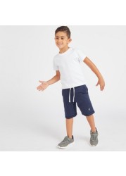 Juniors Solid Shorts with Pocket Detail and Elasticised Waistband