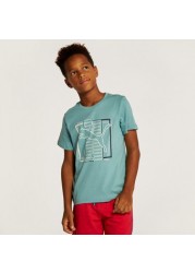 PUMA Logo Print T-shirt with Crew Neck and Short Sleeves