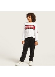 Reebok Logo Print Round Neck Sweatshirt and Joggers Set