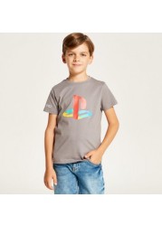 PlayStation Printed Crew Neck T-shirt with Short Sleeves