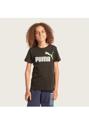 PUMA Logo Print T-shirt with Short Sleeves