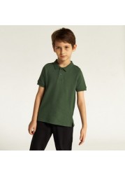 Juniors Solid Short Sleeves Polo T-shirt