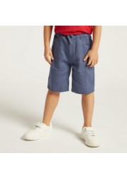 Solid Shorts with Pockets and Drawstring Closure