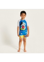 Disney Mickey Mouse Print 2-Piece Rash Guard Set