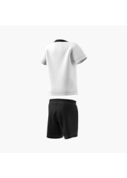 adidas Printed Round Neck T-shirt and Shorts Set