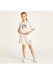 Sanrio Hello Kitty Print T-shirt and Shorts Set