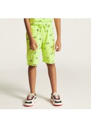 Juniors Printed Shorts with Drawstring Closure and Pockets