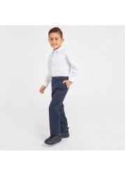 Juniors Solid Trousers with Pocket Detail - Set of 2