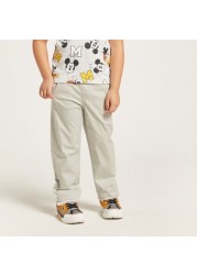 Juniors Solid Pants with Drawstring Closure and Pockets