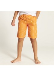 Juniors All Over Print Swimshorts with Drawstring Closure and Pockets