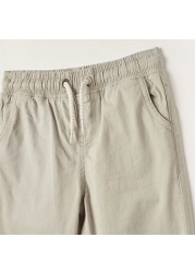 Juniors Solid Pants with Drawstring Closure and Pockets