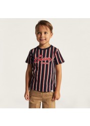 Lee Cooper Striped T-shirt with Crew Neck and Short Sleeves