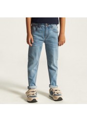 Juniors Solid Jeans with Pocket Detail and Belt Loops