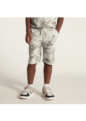 Juniors Printed Shorts with Drawstring Closure and Pockets