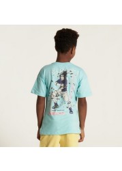 Hasbro Naruto Print Crew Neck T-shirt with Short Sleeves