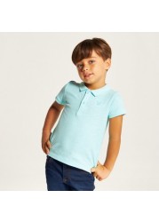 Juniors Solid Polo T-shirt with Short Sleeves