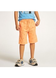 Juniors Printed Shorts with Drawstring Closure and Pockets