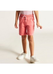 Juniors Solid Shorts with Drawstring Closure and Pockets