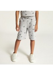 Juniors Printed Shorts with Drawstring Closure and Pockets